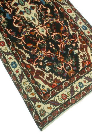 Fine Vintage Distressed Ginette Charcoal/Ivory Runner, 3'5 x 9'1