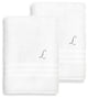 Denzi Bath Sheets With Monogrammed Letter, Set of 2, L