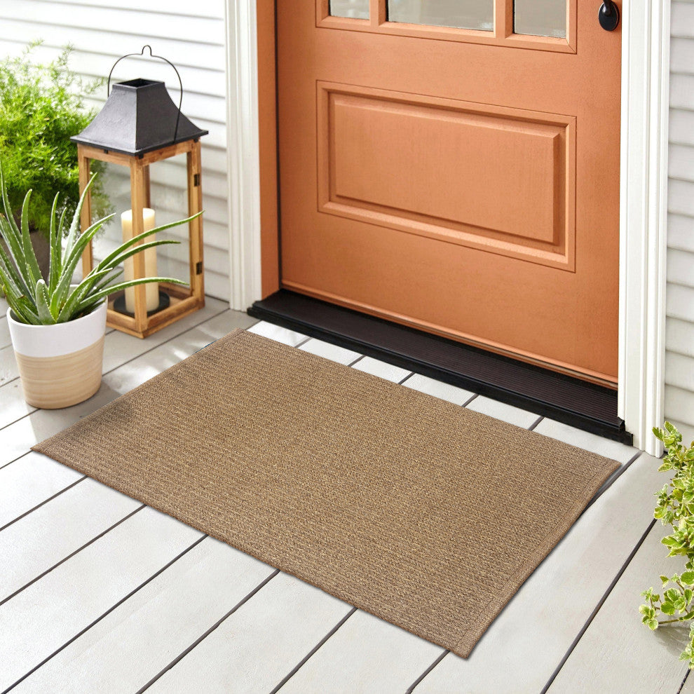 Calais Solid Indoor/Outdoor Rug, Sisal, 2'x3'
