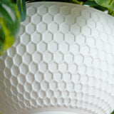24in. Prelit UV Resistant Artificial Pothos, White Hanging Basket