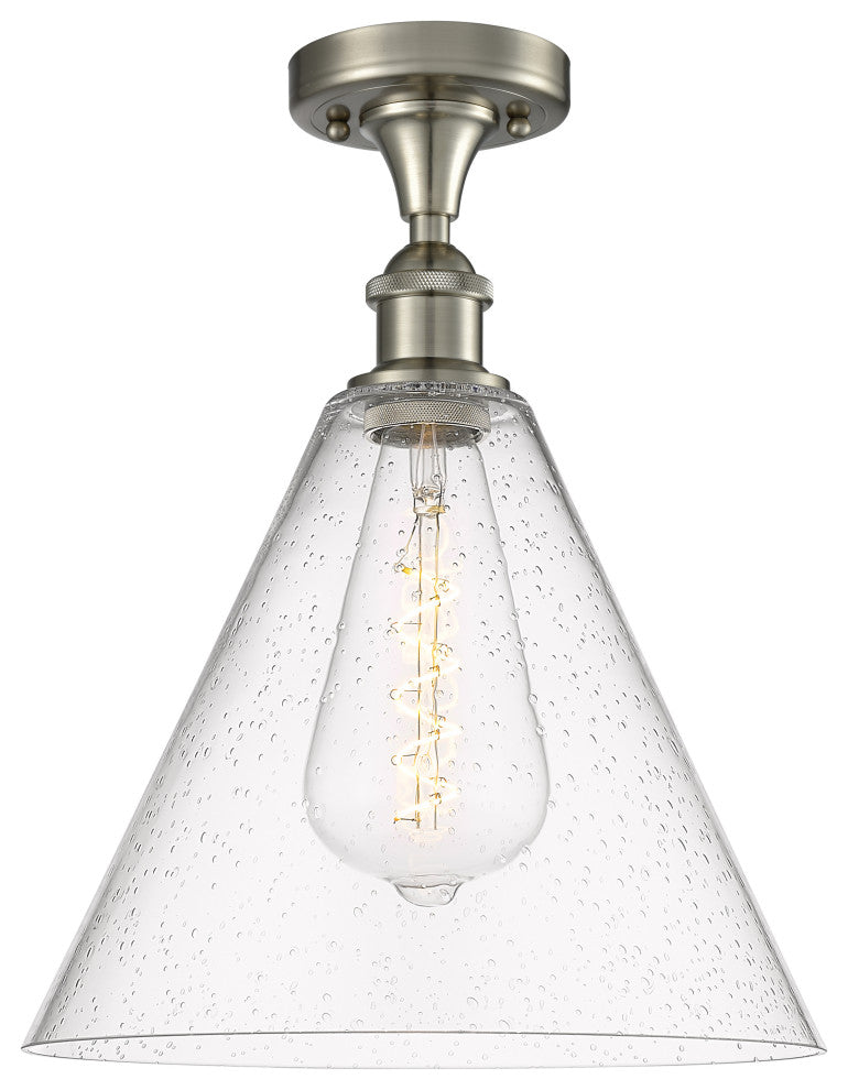 Innovations 516-1C-SN-GBC-124-LED 1 Light Semi-Flush Mount, Brushed Satin Nickel