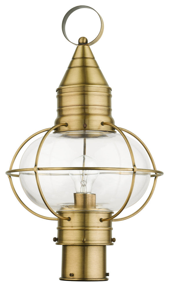 Antique Brass Nautical, Farmhouse, Bohemian, Colonial, Outdoor Post Top Lantern