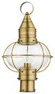 Antique Brass Nautical, Farmhouse, Bohemian, Colonial, Outdoor Post Top Lantern