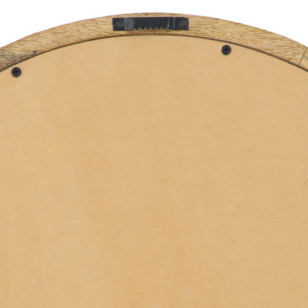 Heather Modern Round Mirror With Mango Wood Frame