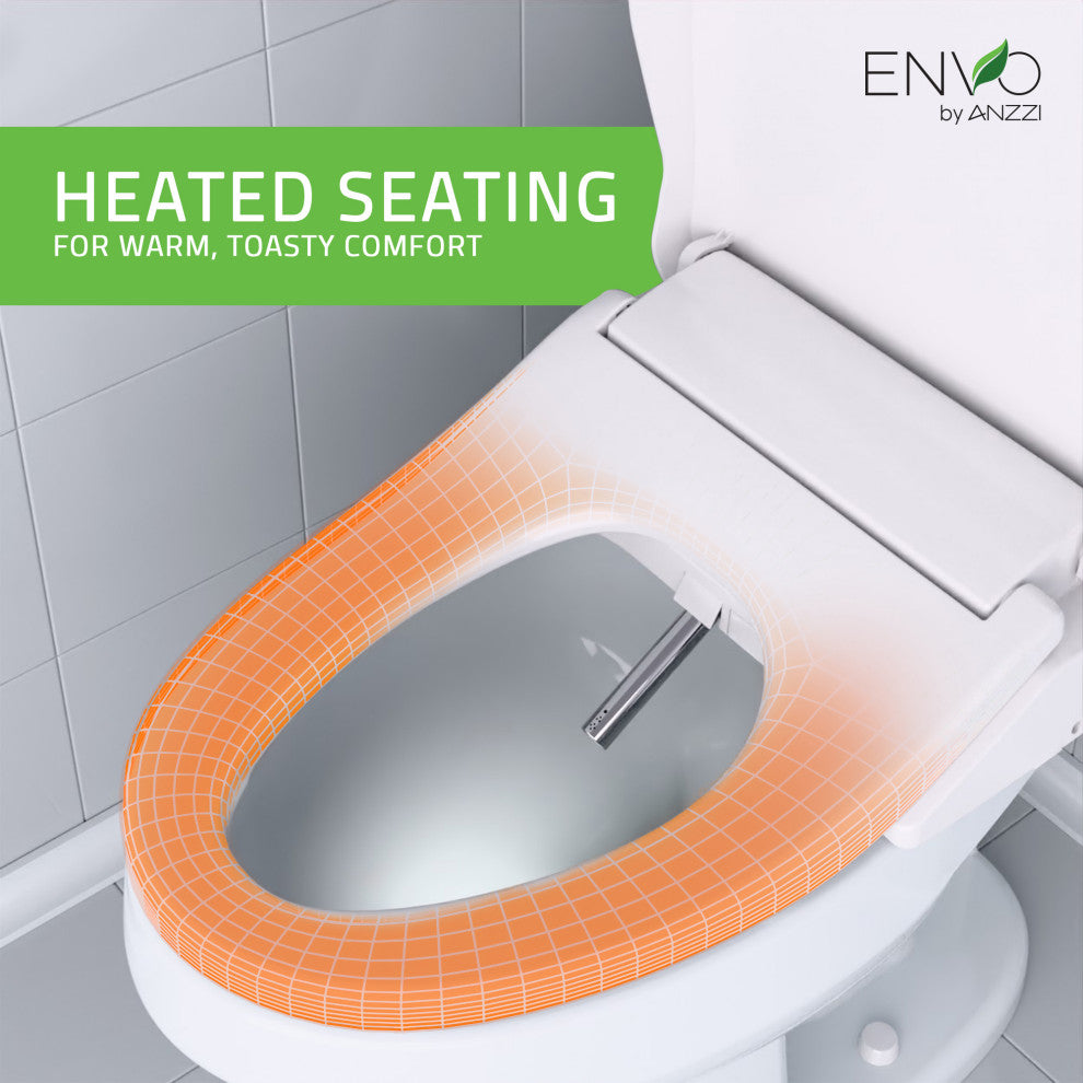 Electric Bidet Seat With Auto Lid, Heated, Self Cleaning, and Classic Remote