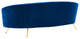 Sofa, Blue Navy, Velvet, Modern, Mid Century Living Hotel Lounge Cafe Lobby
