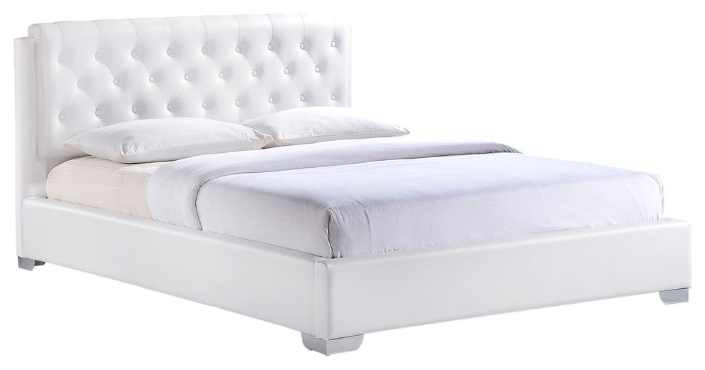 Modern Contemporary Bedroom Queen Bed Frame White