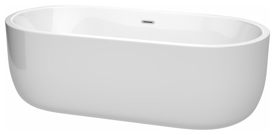 71" Freestanding Bathtub, White