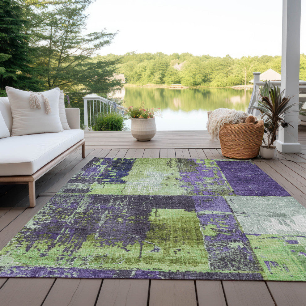 Machine Washable Indoor/Outdoor Chantille ACN1866 Aloe 3' x 5' Rug