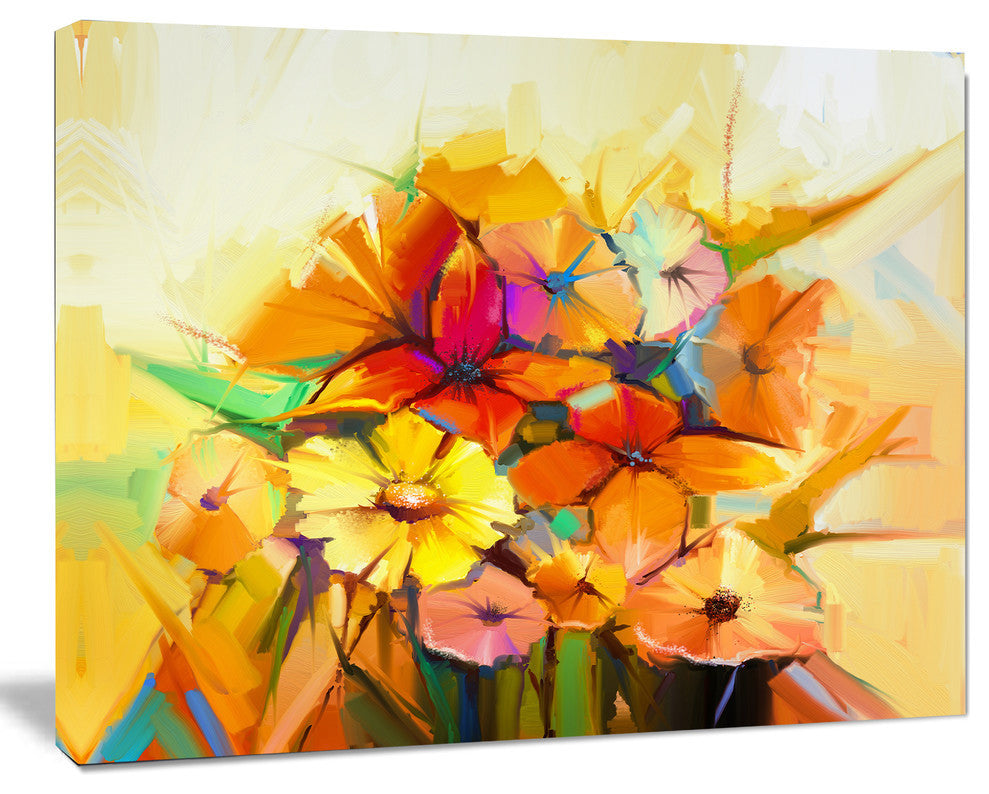 Fantastic Colorful Gerbera Flowers, Large Floral Canvas Art Print, 40"x30"