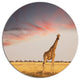 Single Giraffe In Savannah, African Round Wall Art, 23"