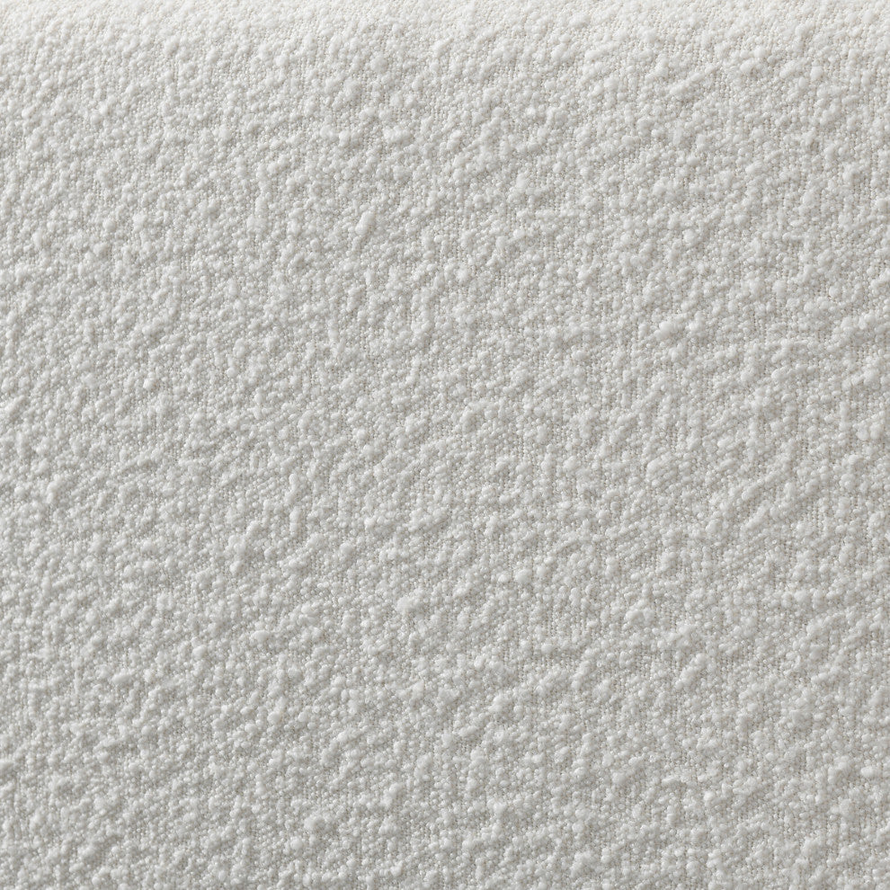 Omax Decor Chloe Modern Fabric Upholstered Platform Bed, White Boucle, King