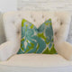 Velvet Pine Cliff Blue Citrine and Cream Handmade Luxury Pillow, 20"x36" King