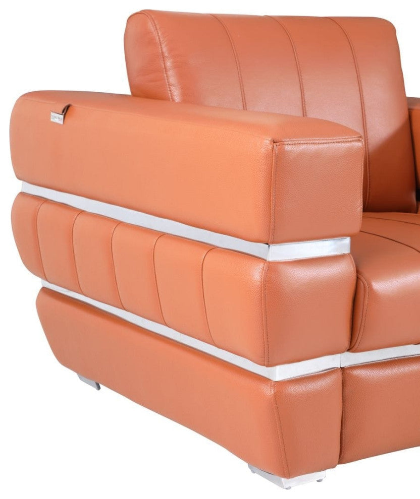 Ferrara Genuine Italian Leather Modern Chair Camel