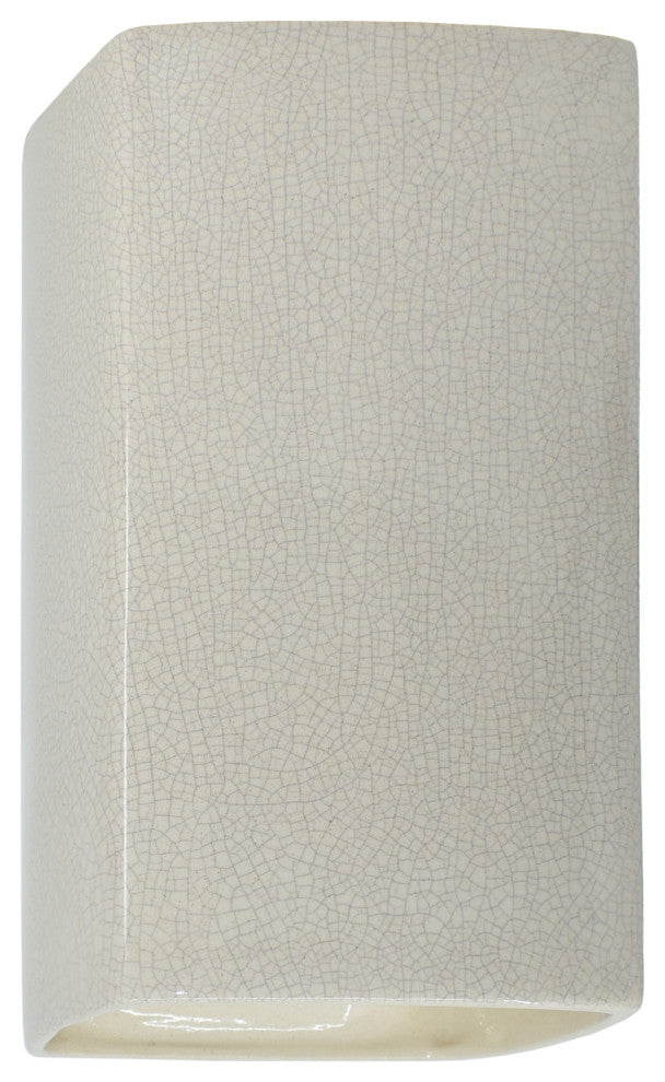 Ambiance, Small ADA Rectangle, Closed Top Wall Sconce, White Crackle