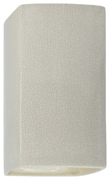 Ambiance, Small ADA Rectangle, Closed Top Wall Sconce, White Crackle
