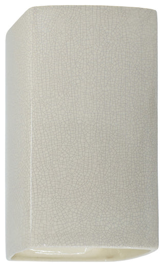 Ambiance, Small ADA Rectangle, Closed Top Wall Sconce, White Crackle