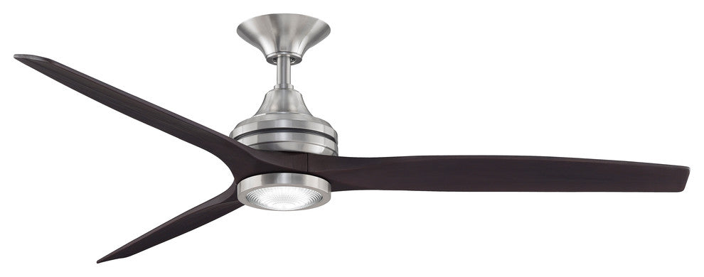 Fanimation Spitfire Ceiling 48" Fan/LED Light, Brushed Nickel/Dark Walnut