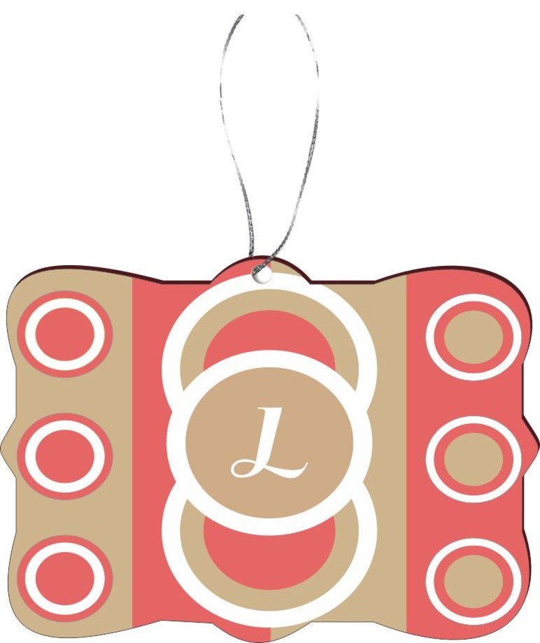 Letter L Coral Sand Circle Designs Design Rectangle Christmas Tree Ornament