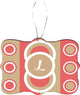 Letter L Coral Sand Circle Designs Design Rectangle Christmas Tree Ornament