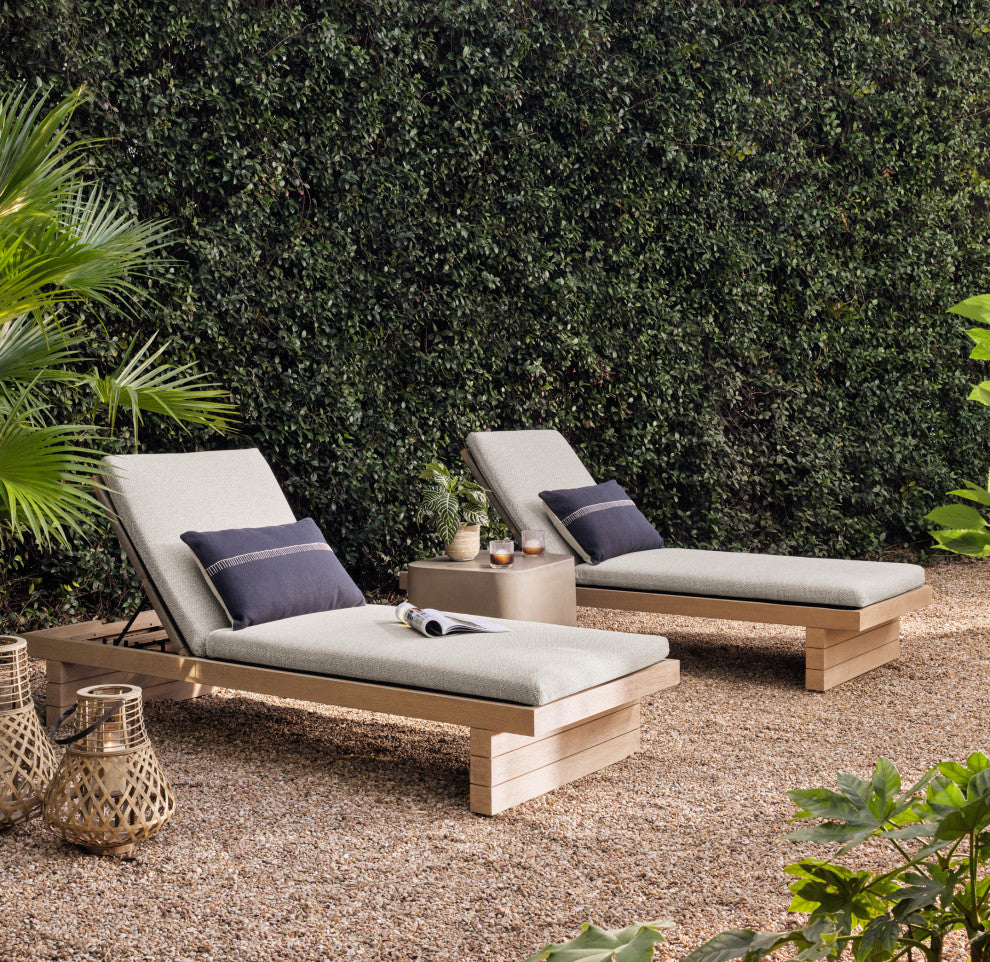 Leroy Outdoor Chaise Lounge-Brown/Ash