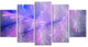Mystic Blue Thunder Sky, Contemporary Canvas Art Print, 60"x32", 5 Panels