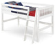 Camaflexi Twin, Low Loft Bed, Mission Headboard, White Finish