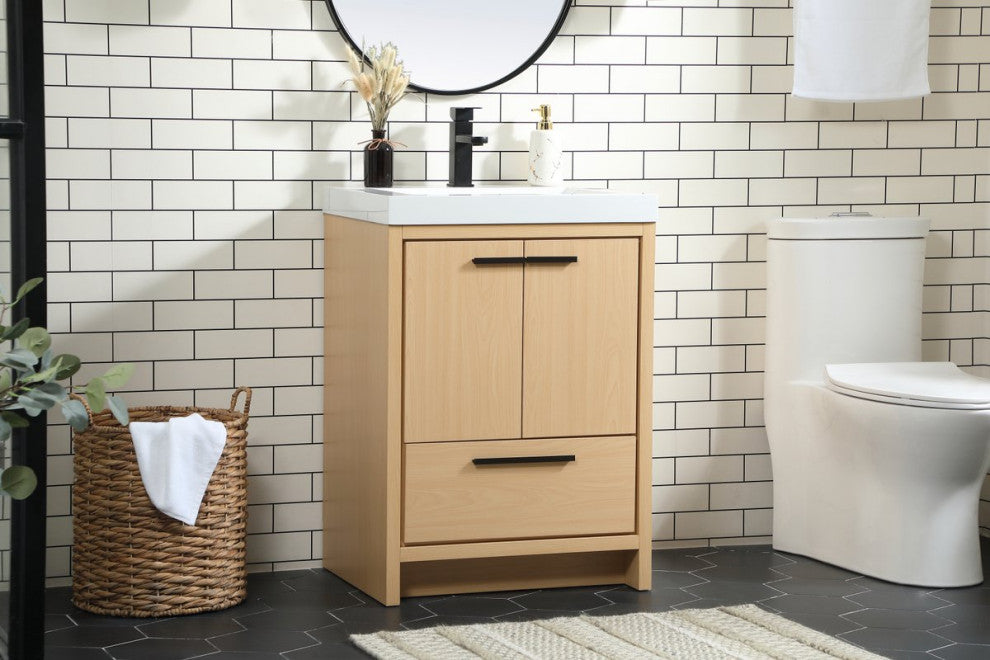 Elegant Decor Wyatt Bathroom Vanity Maple
