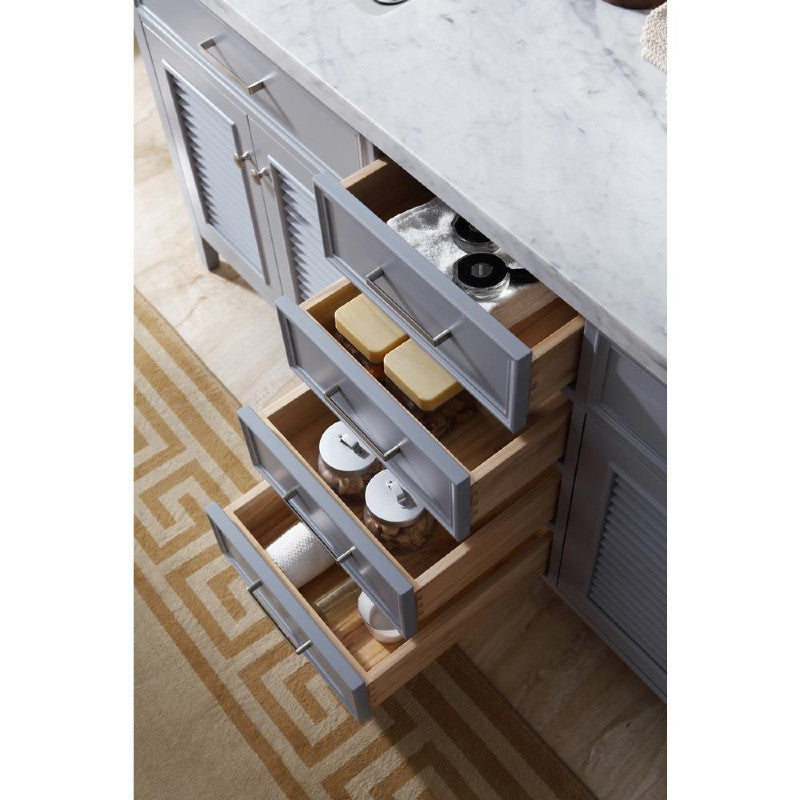 Ariel Kensington 73" Traditional Double Sink Vanity Set II, Gray