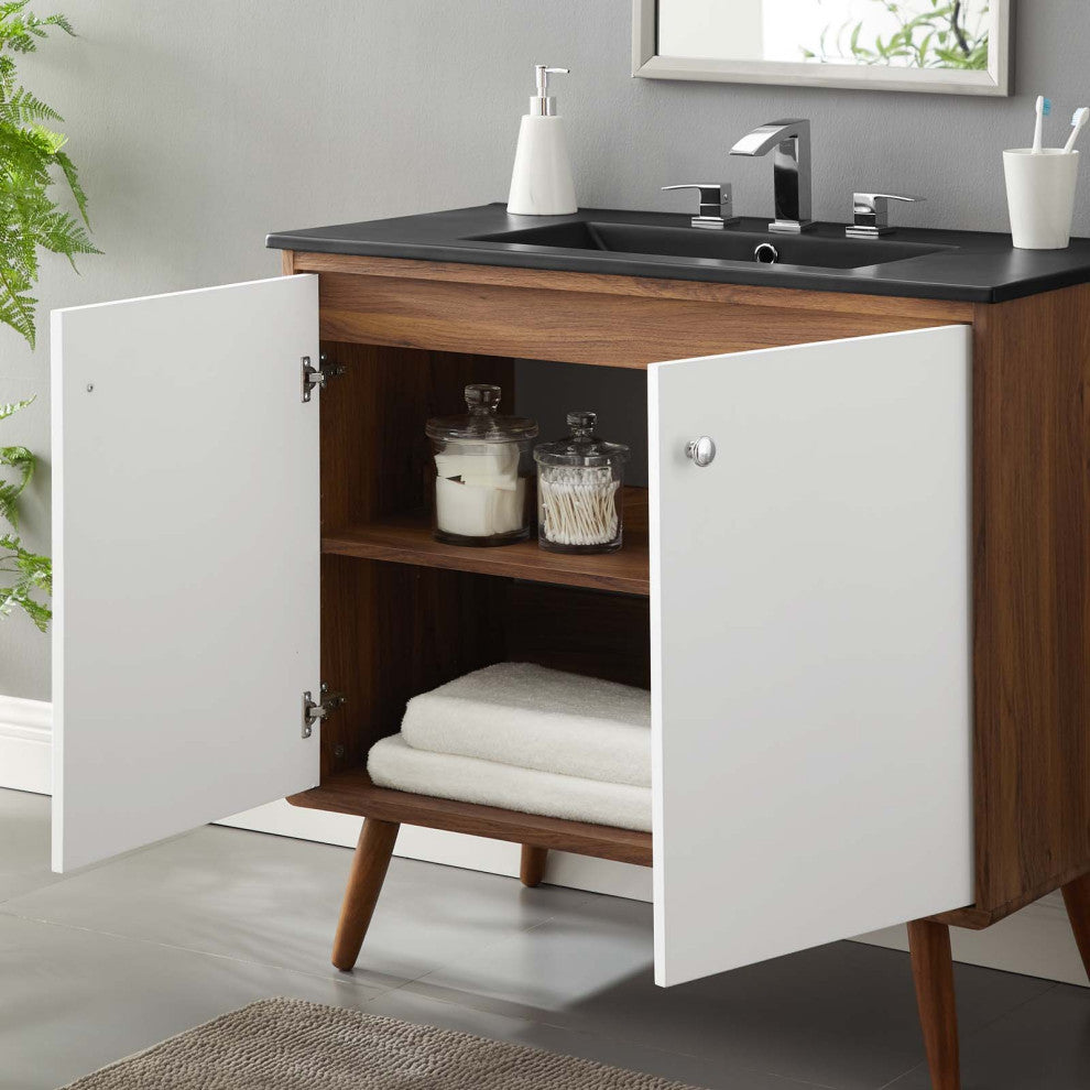 Transmit 36" Bathroom Vanity - Walnut Black