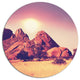 Rocky Hills And Grassland In Africa, Landscape Round Wall Art, 11"