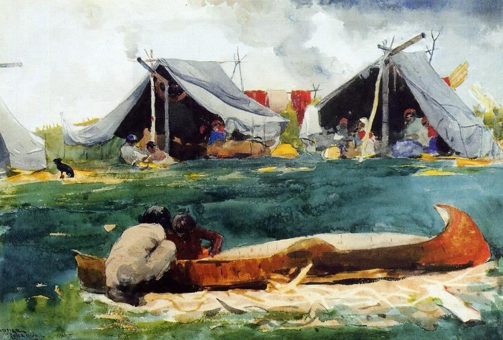 Winslow Homer Montagnais Indians, 18"x27" Gallery Wrapped Canvas Print