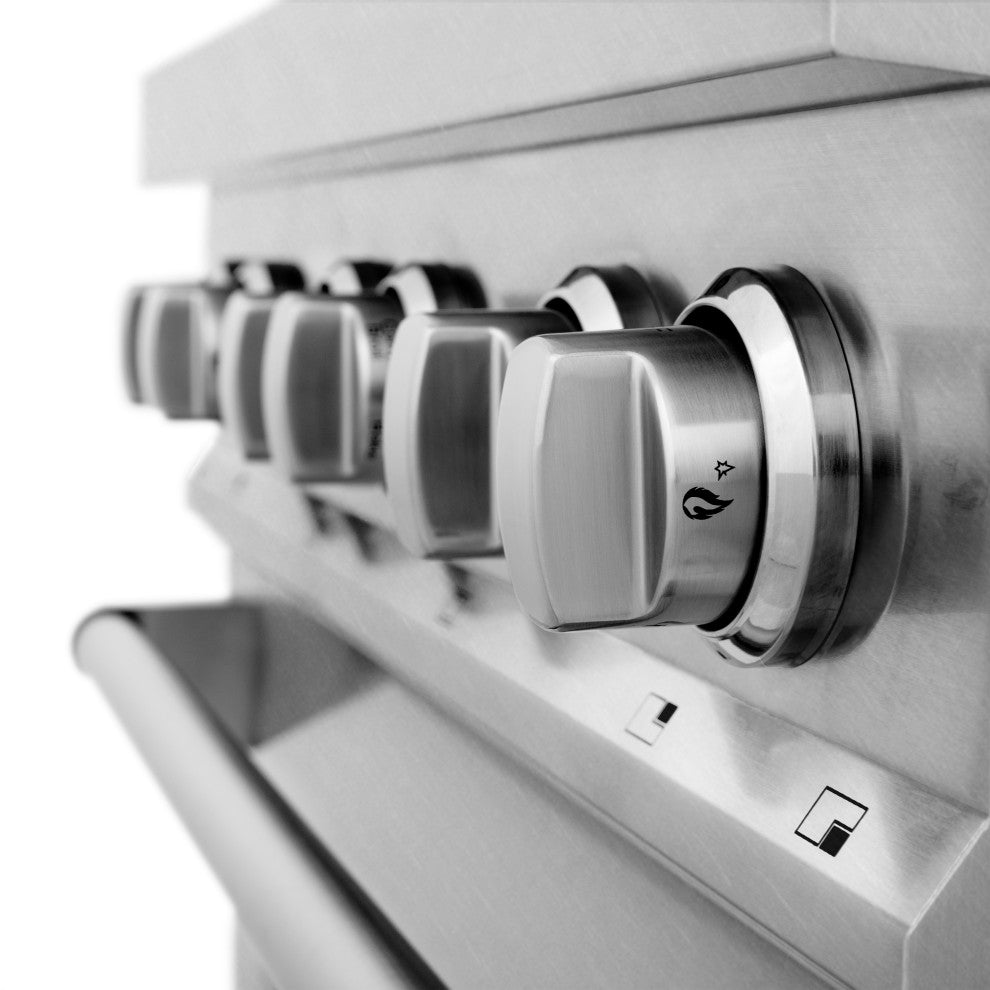 ZLINE 30" Dual Fuel Range With Griddle and Brass Burners