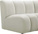 Infinity Channel Tufted Velvet Modular Chair, Cream, 1 Piece