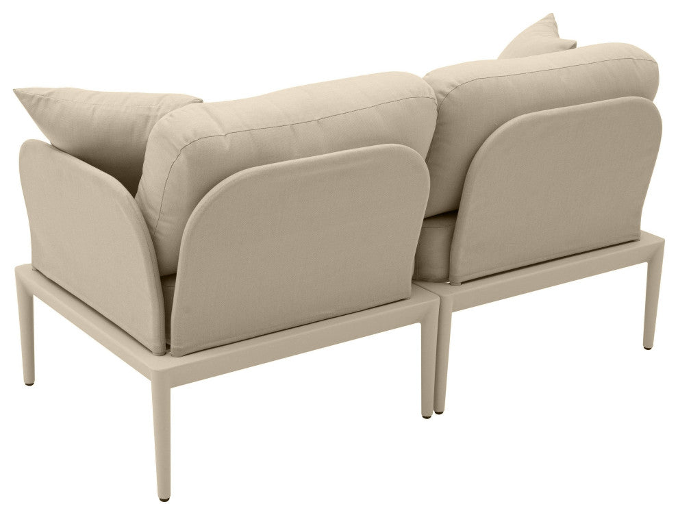 Kapri Taupe Modular Outdoor Loveseat Taupe