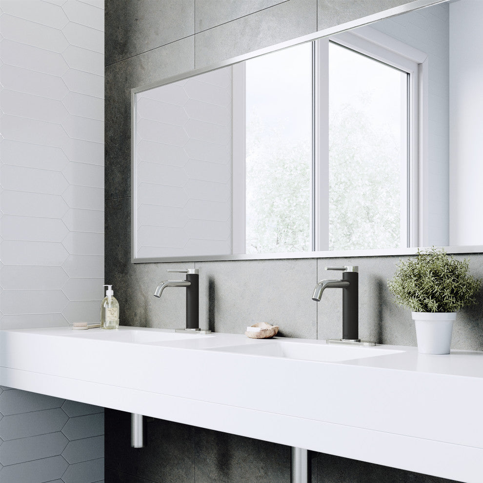 VIGO Madison 8" H Single Handle Single Hole Bathroom Faucet, Chrome, With Deck Plate