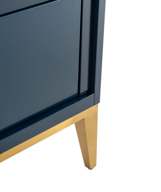 DIVANI 24" Vanity WithQuartz Counter Top, Gloss White, Navy Blue