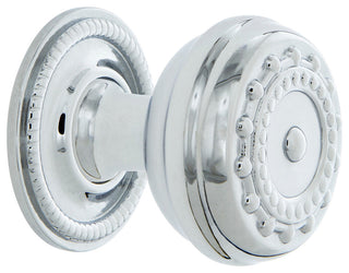 Meadows Brass 1 3/8" Cabinet Knob With Rope Rose, Bright Chrome