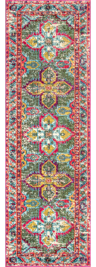 Nuloom Vintage Persian Floral Area Rug, Green 2'6"x8'Runner