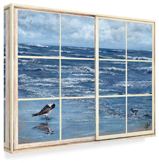 "Beach Reflections Through The Window" by Sher Sester, Canvas Art, 47"x35"
