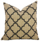 Black Quatrefoil Burlap Pillow