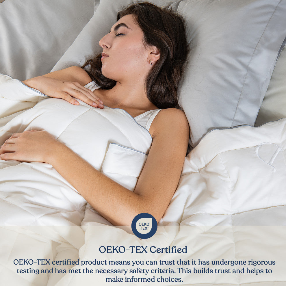 Delara GOTS Certified Lightweight Duvet Insert 300GSM Fill Weight 400TC, Twin, 68"x86"