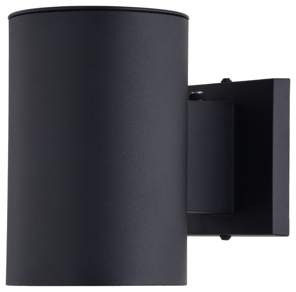 Chiasso Aluminum Cylinder 1 Light Dusk to Dawn Black Outdoor Wall Lantern