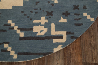 Nature & Floral Hand-Tufted 8' Round Oushak Oriental Area Rug, Beige, 8'0"x8'0"