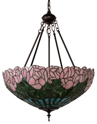 22 Wide Cabbage Rose Inverted Pendant