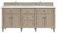Lorelai 72" Double Vanity, Oak, 3 CM White Zeus Top