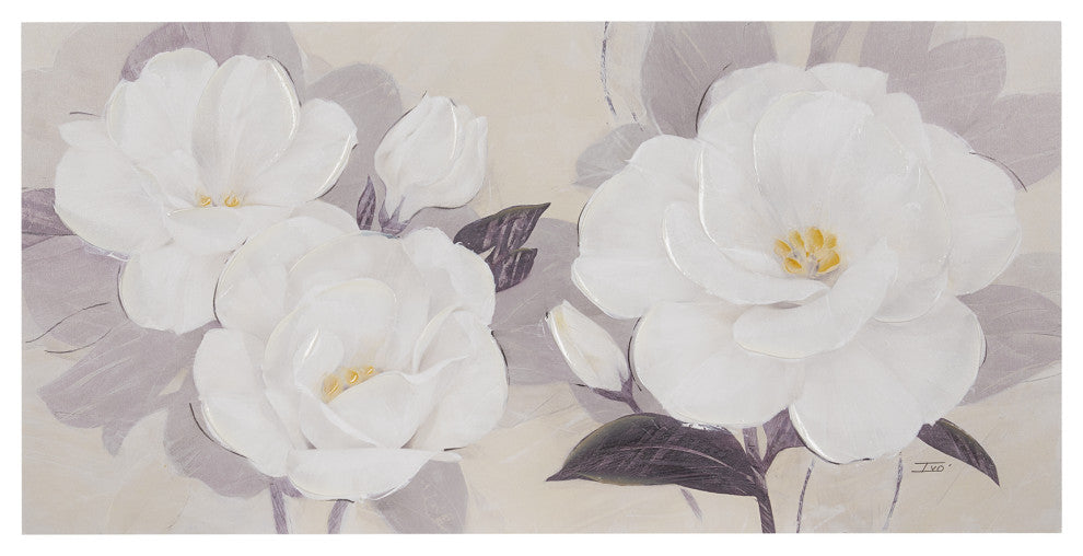 Madison Park Midday Bloom Florals Paint Embellished Canvas