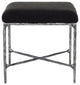 Safavieh Couture Mandy Boucle And Metal Ottoman, Black