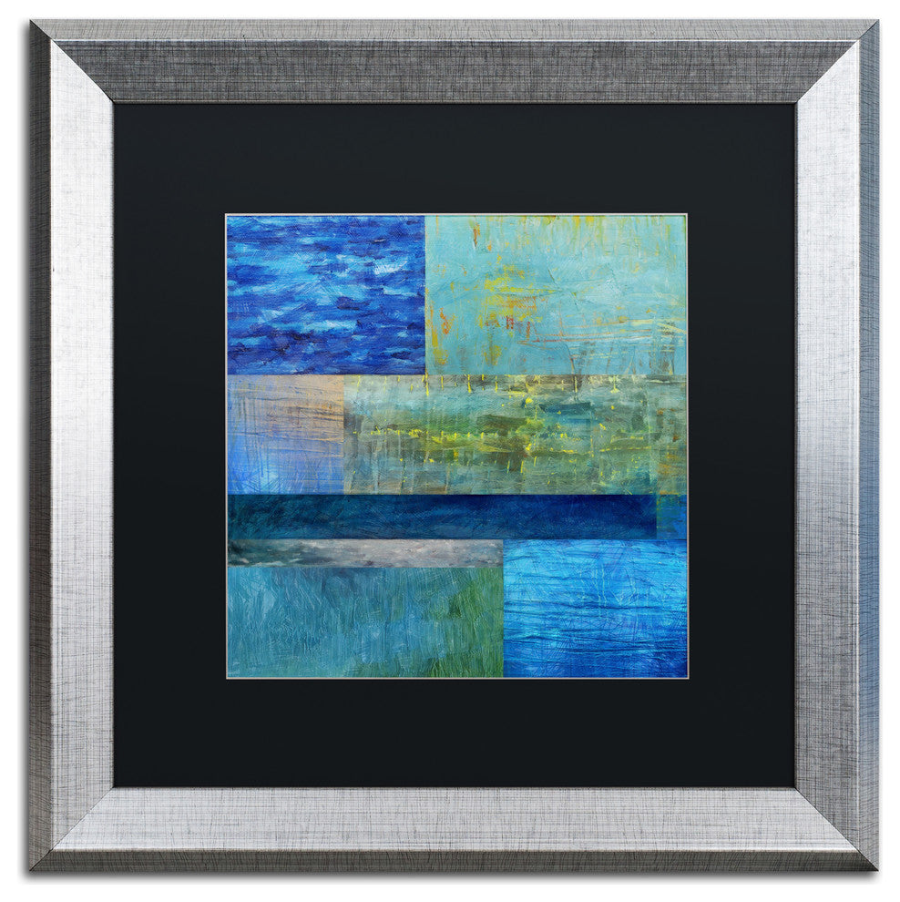 Michelle Calkins ''Essence of Blue'' Matted Framed Art, 16x16