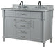 48" Double Vanity, Light Gray With White Carrara Marble Top